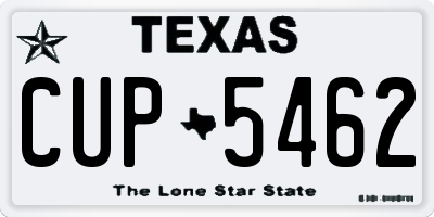 TX license plate CUP5462