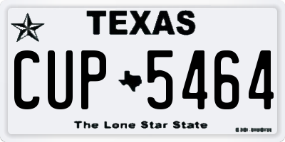 TX license plate CUP5464