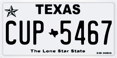 TX license plate CUP5467