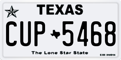 TX license plate CUP5468