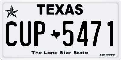 TX license plate CUP5471