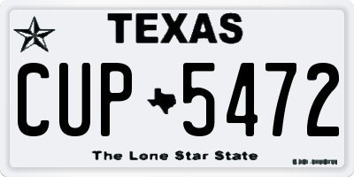 TX license plate CUP5472