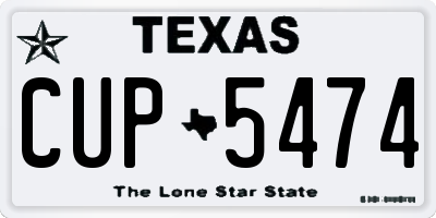 TX license plate CUP5474