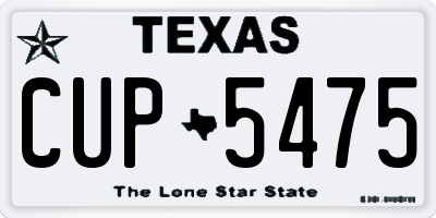 TX license plate CUP5475