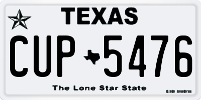 TX license plate CUP5476