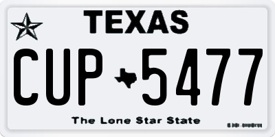 TX license plate CUP5477