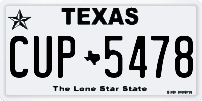 TX license plate CUP5478