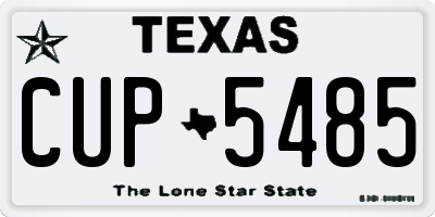 TX license plate CUP5485
