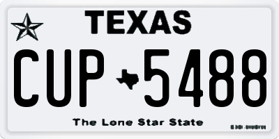 TX license plate CUP5488
