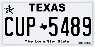TX license plate CUP5489