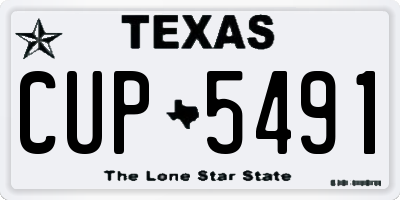 TX license plate CUP5491