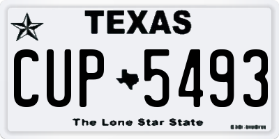 TX license plate CUP5493