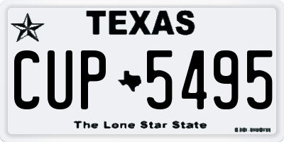 TX license plate CUP5495