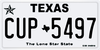 TX license plate CUP5497