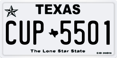 TX license plate CUP5501