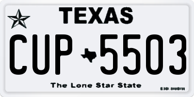 TX license plate CUP5503