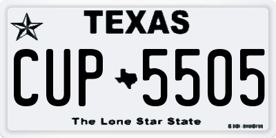 TX license plate CUP5505