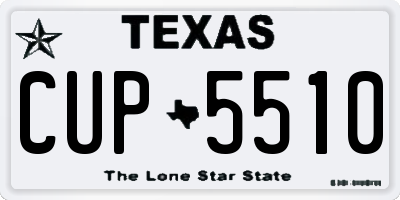 TX license plate CUP5510