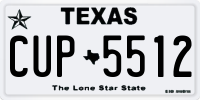 TX license plate CUP5512