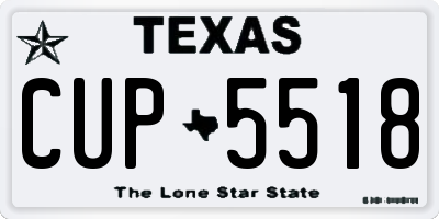 TX license plate CUP5518