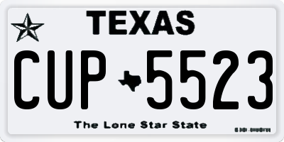 TX license plate CUP5523