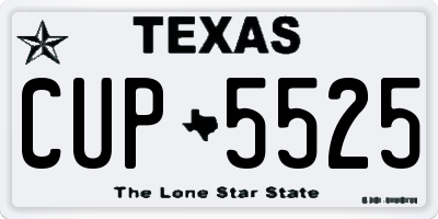 TX license plate CUP5525