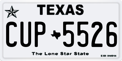 TX license plate CUP5526