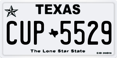 TX license plate CUP5529