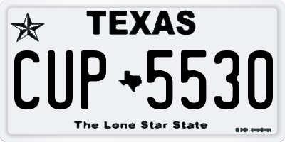 TX license plate CUP5530