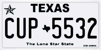 TX license plate CUP5532