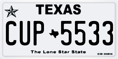 TX license plate CUP5533