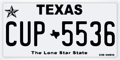 TX license plate CUP5536