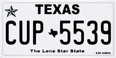 TX license plate CUP5539