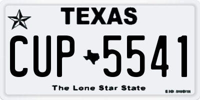 TX license plate CUP5541