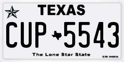 TX license plate CUP5543