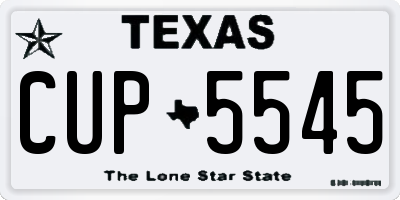 TX license plate CUP5545