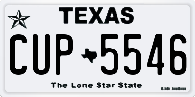 TX license plate CUP5546