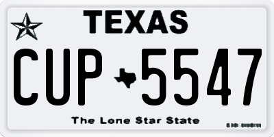 TX license plate CUP5547