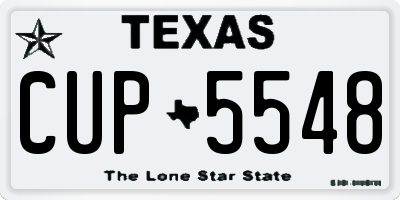 TX license plate CUP5548