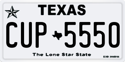 TX license plate CUP5550