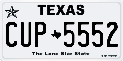 TX license plate CUP5552
