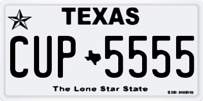 TX license plate CUP5555