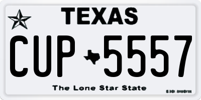 TX license plate CUP5557