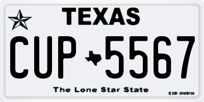 TX license plate CUP5567