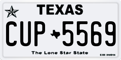 TX license plate CUP5569