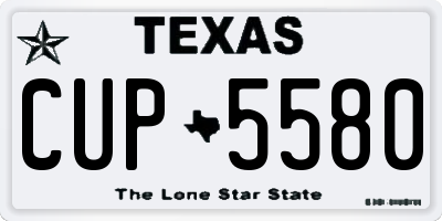 TX license plate CUP5580
