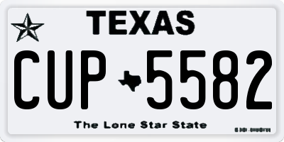 TX license plate CUP5582