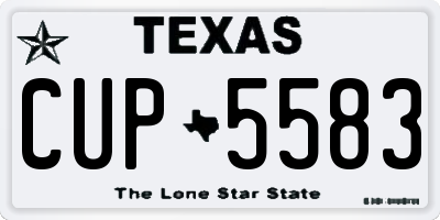 TX license plate CUP5583