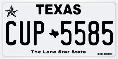 TX license plate CUP5585