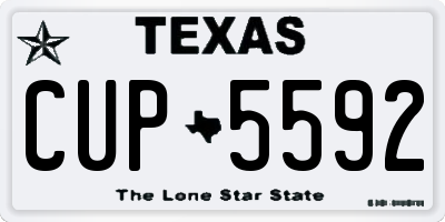 TX license plate CUP5592
